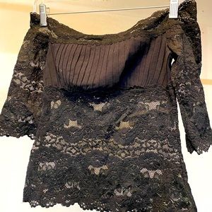 bebe black laced top